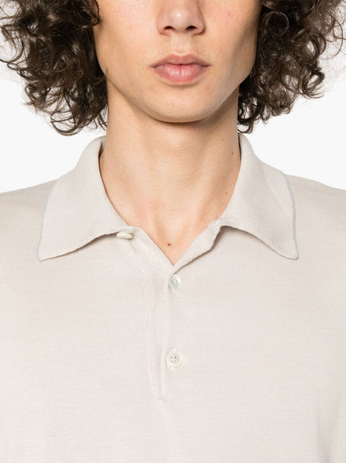 fine-ribbed polo shirt